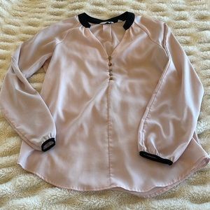 New York and Company Pink & Black Blouse - Size S